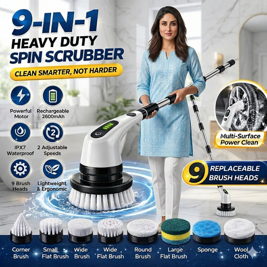 9 in 1 Cordless Electric Spin Scrubber